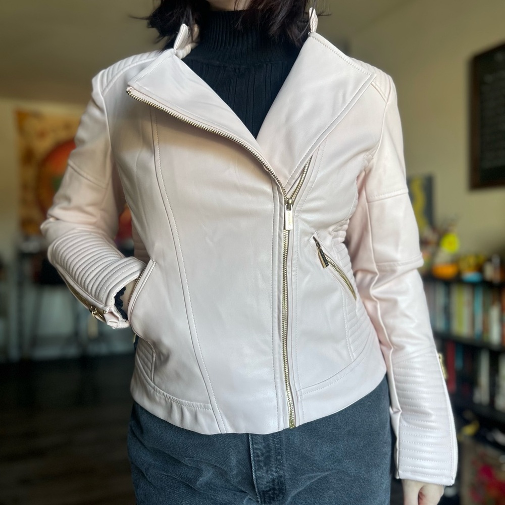 Light Pink Calvin Klein leather jacket